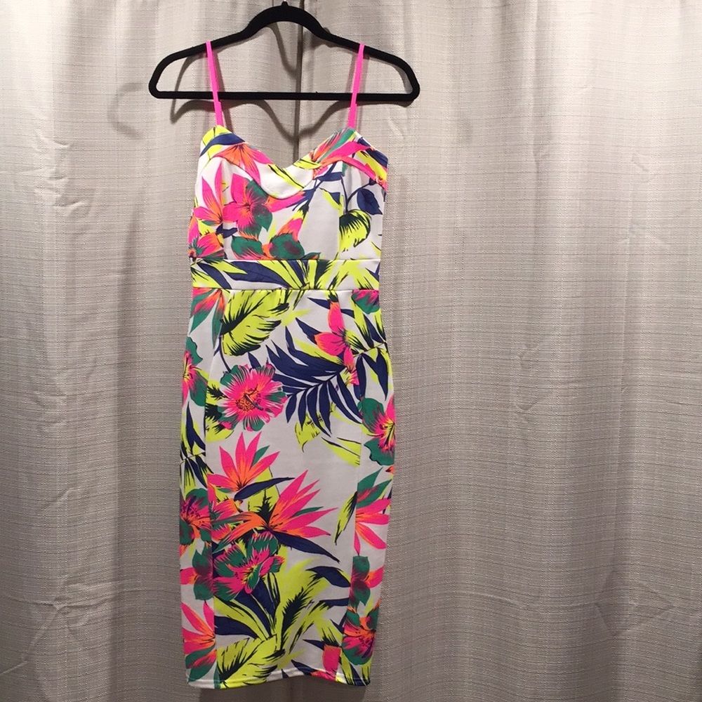 Printed bodycon midi dress